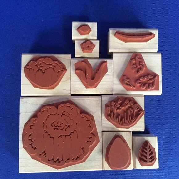 Stampin' Up Definitely Decorative Regal Rose 10 Stamps Two Step Retired 1997 - Picture 2 of 10